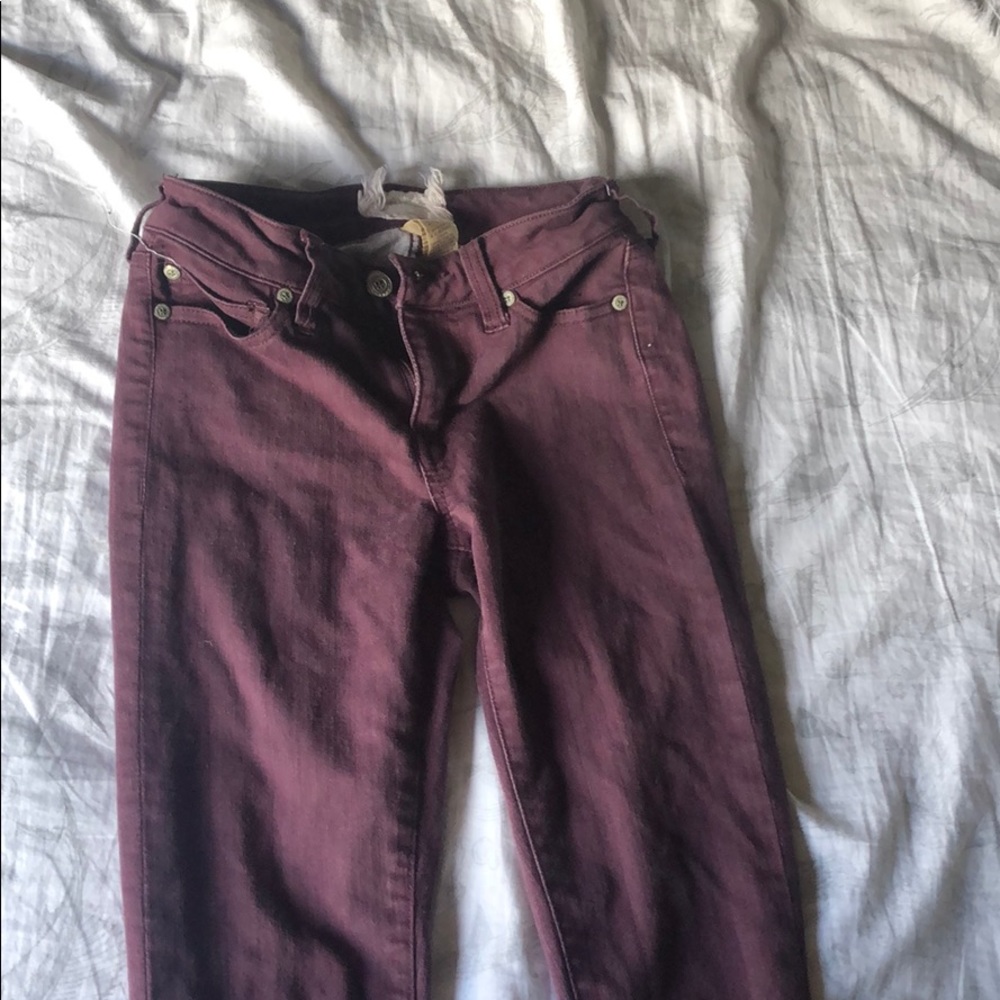Burgundy jeans